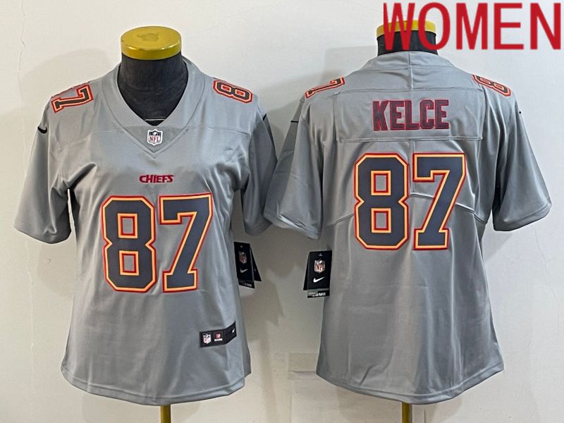 Women Kansas City Chiefs 87 Kelce Grey 2022 Nike Limited Vapor Untouchable NFL Jersey